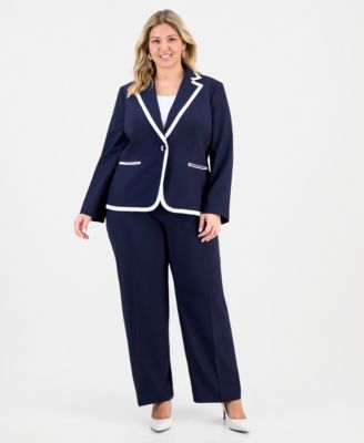 Plus Size Colorblocked Mid-Rise Wide-Leg Pantsuit 