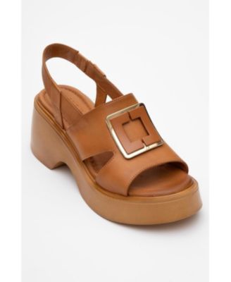 Lucia Leather Buckle Platform Sandal (Women)
