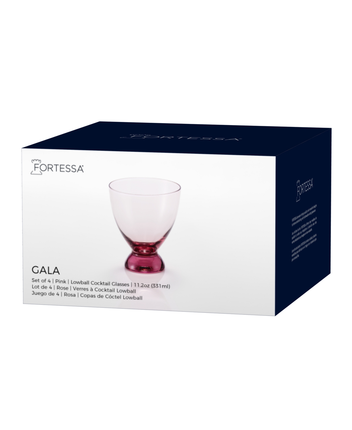 Fortessa Gala Lowball Cocktail Glasses, Set Of 4 In Pink