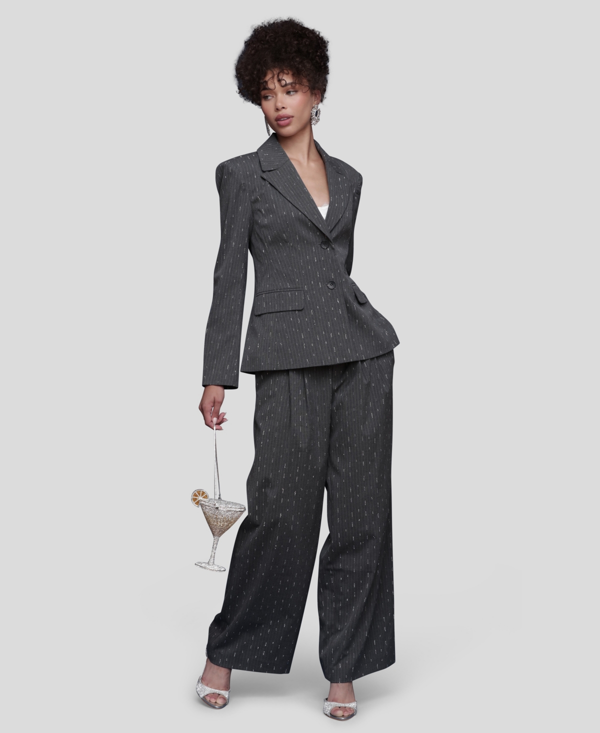 Avec Les Filles Women's Straight Wide-leg Trousers In Black