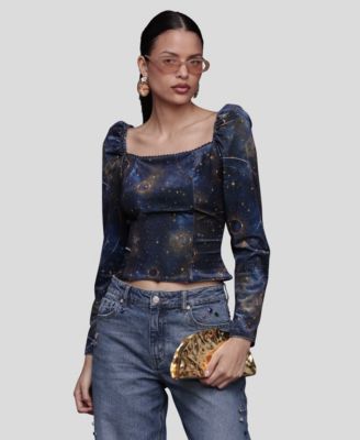 Women's Long Sleeve Velvet Top