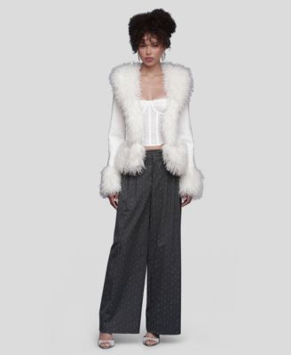 Women's V-Neck Trimmed Cardigan Sweater