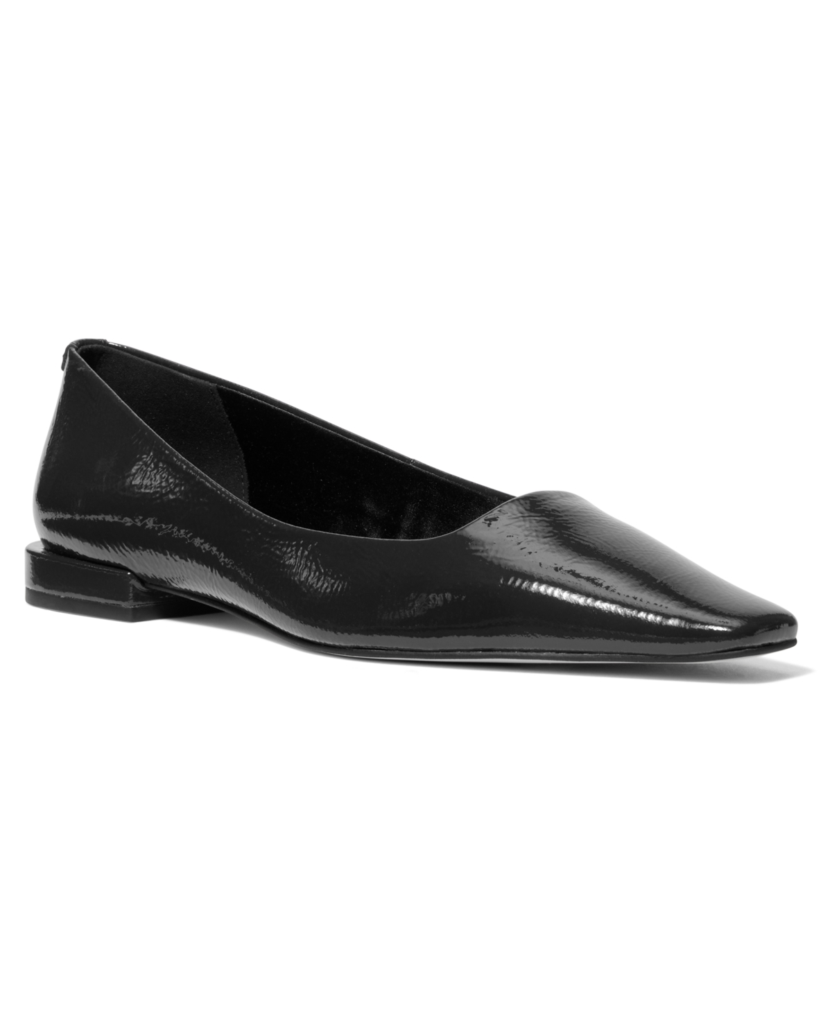 Michael Kors Darrah Crackled Patent Leather Ballet Flat In Black