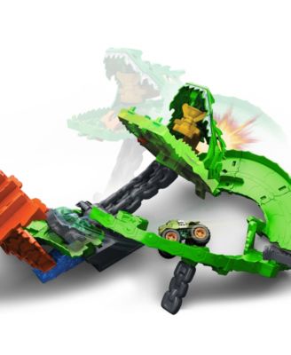 Monster Trucks Sharks vs Dinos Dragon Destruction Playset and Trucks Toy