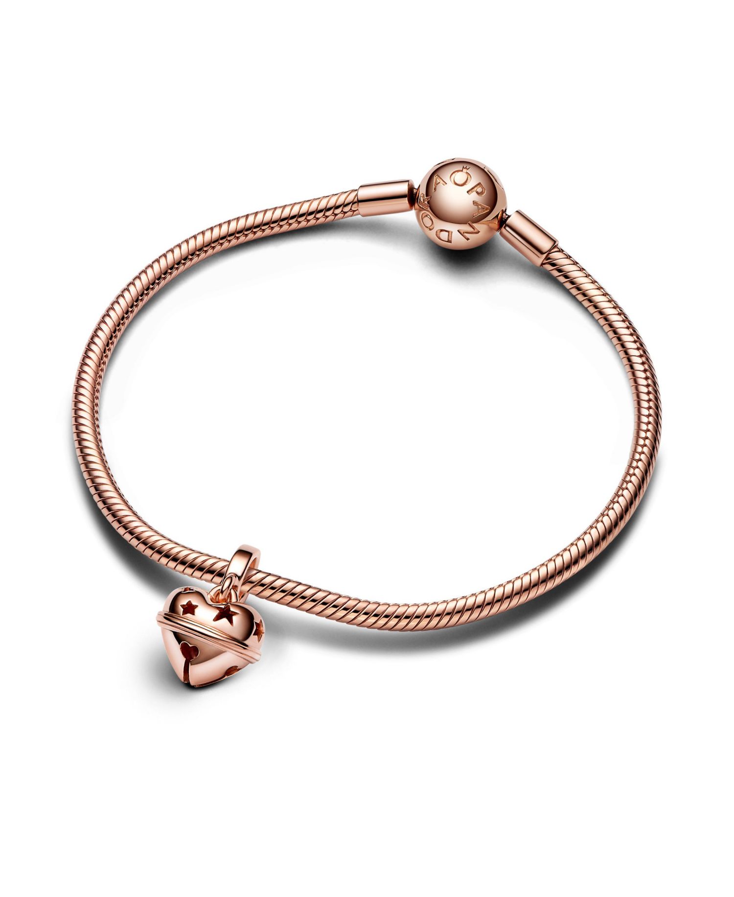 Rose Gold Plated Heart Bell Dangle Charms