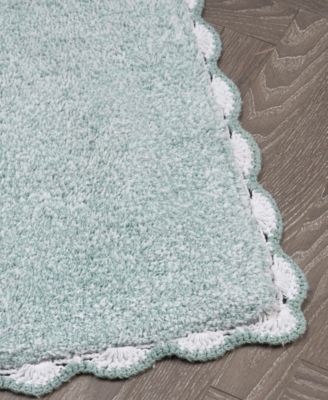 Heathered Crochet Border Cotton Bath Rug, 20" x 32"