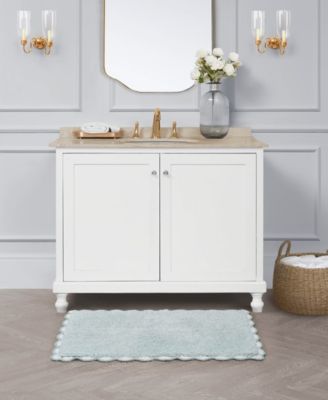 Heathered Crochet Border Cotton Bath Rug, 20" x 32"