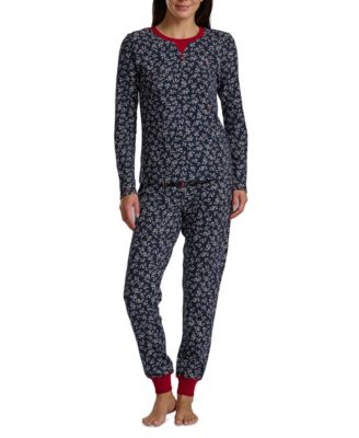 Tommy Hilfiger - Women's 2-Pc. Printed Thermal Pajamas Set