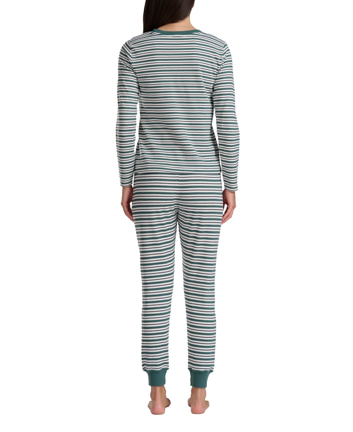 Tommy Hilfiger Women's 2-pc. Packaged Printed Thermal Pajamas Set In Blue