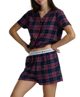 Women's 2-Piece Plaid Flannel Boxer Set