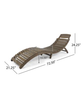 Wood Foldable Chaise Lounge - Brown