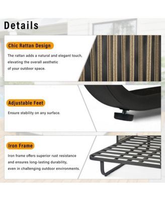 Outdoor Rattan Daybed - Patio Furniture - Grey