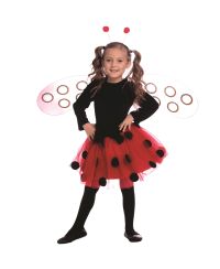 Dress Up America Kids Ladybug Dress, Wings & Headband Costume Set