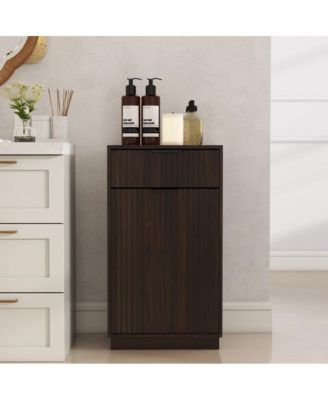 10 Gal TiltOut Trash Can Cabinet Woodgrain Wave Textured Pull Out Bin