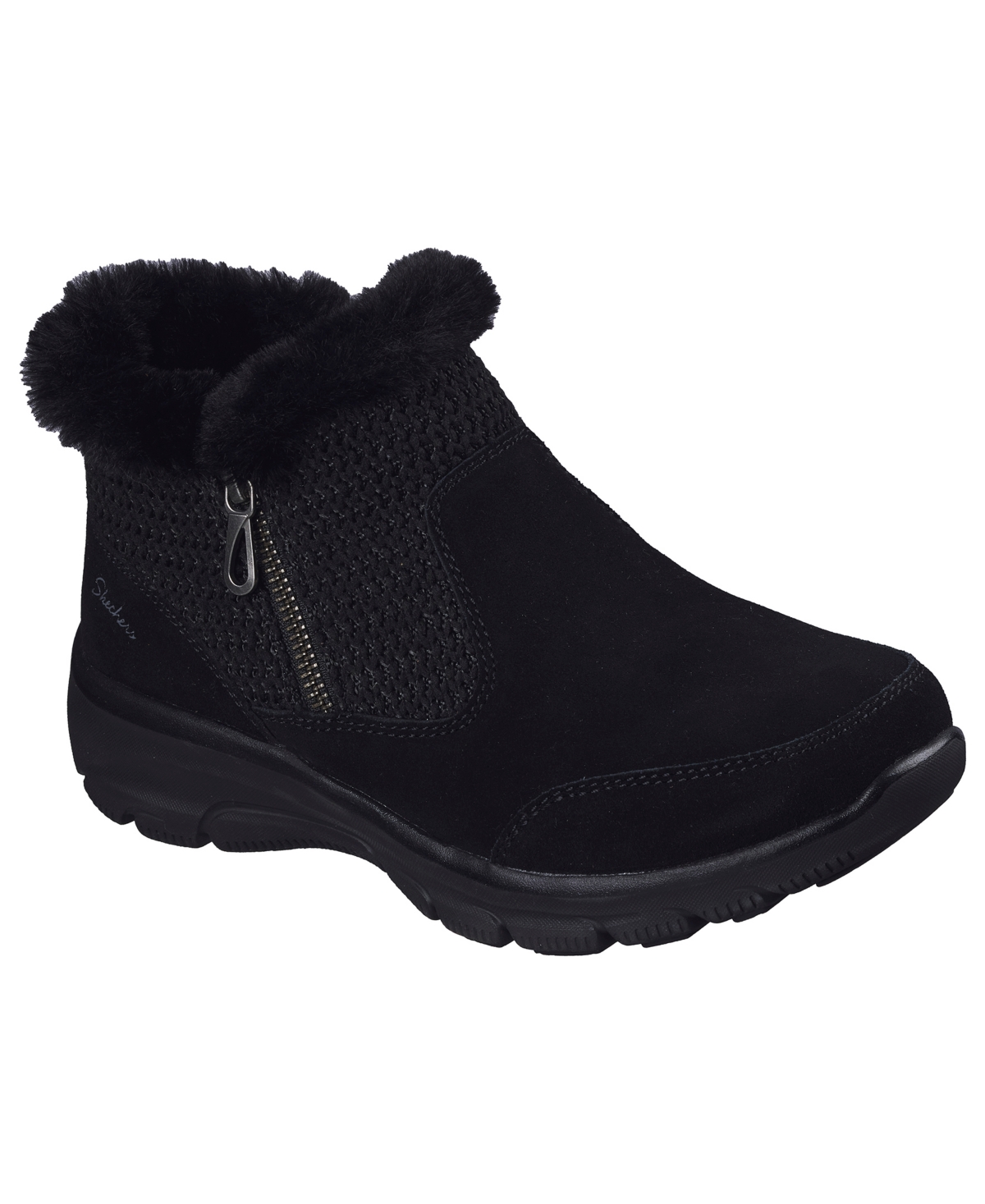Skechers Women's Relaxed Fit: Easy Going Memory Foam Boots From Finish Line In Black
