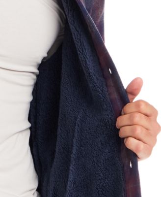 Men's Sherpa Lined Flannel Hooded Shirt Jacket