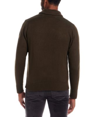 Men's Textured Fisherman Shawl Collar Sweater
