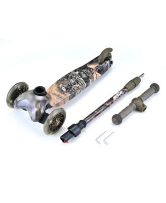 Lightweight and Adjustable Mini Kickboard  Scooter with LED Light Wheel for Kids (Real Tree)