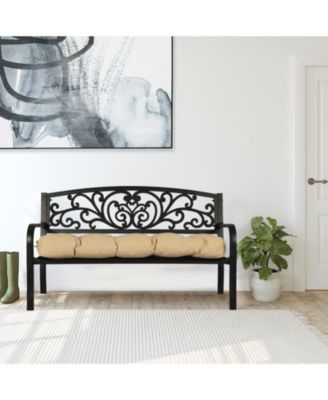 42" x 19.3" x 5.1" Outdoor Polyester Tufted Bench Cushion, Water-resistant & Fade-Resistant, Cushion for Love Seat