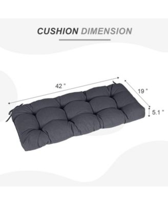42" x 19.3" x 5.1" Outdoor Polyester Tufted Bench Cushion, Water-resistant & Fade-Resistant, Cushion for Love Seat