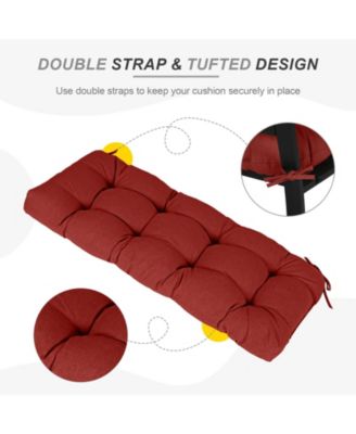 42" x 19.3" x 5.1" Outdoor Polyester Tufted Bench Cushion, Water-resistant & Fade-Resistant, Cushion for Love Seat