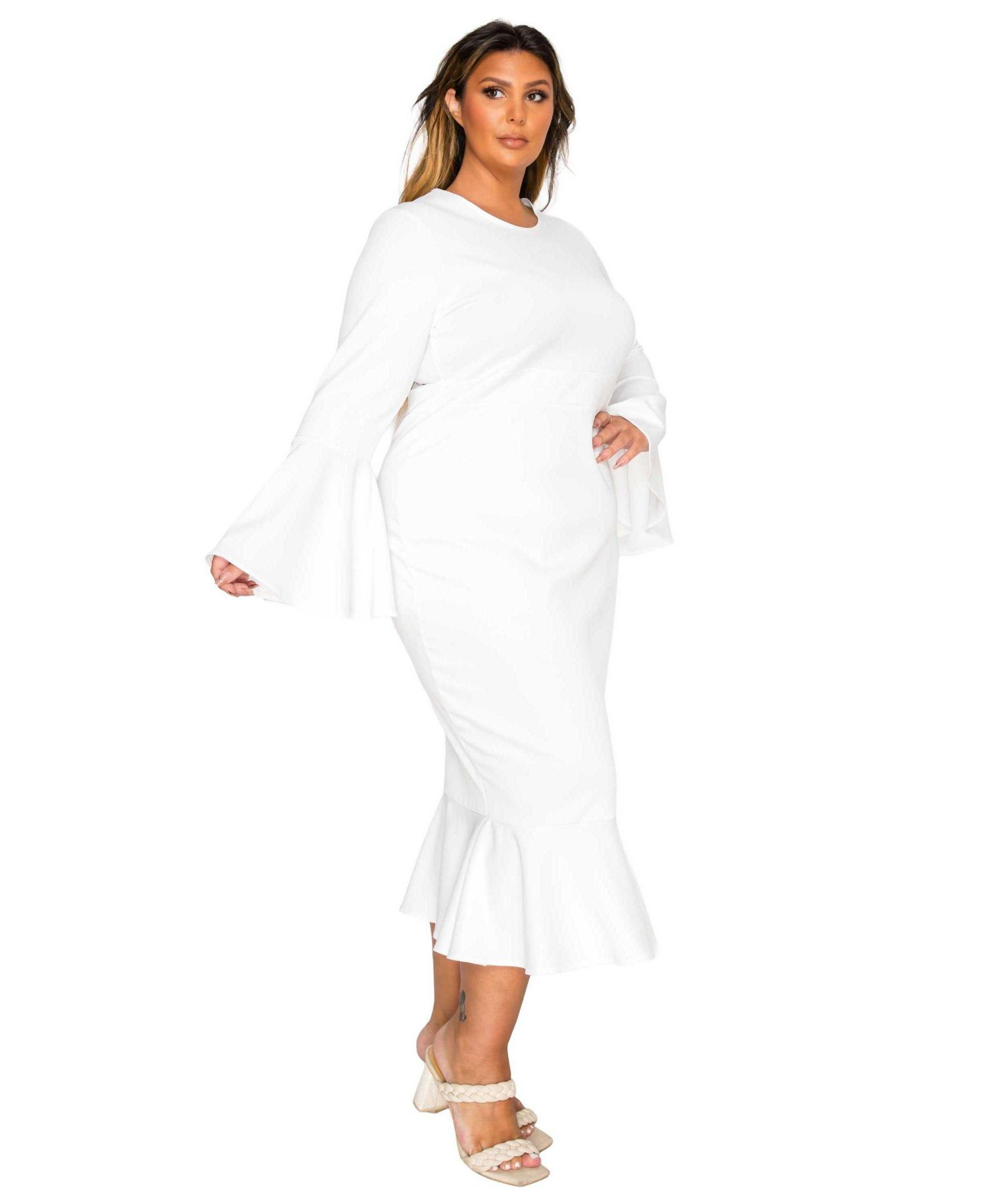 Plus Size Sabrina Mermaid Hem Dress