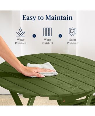 3-Piece Acacia Wood Bistro Set, Folding Patio Furniture w/ 2 Chairs, Table