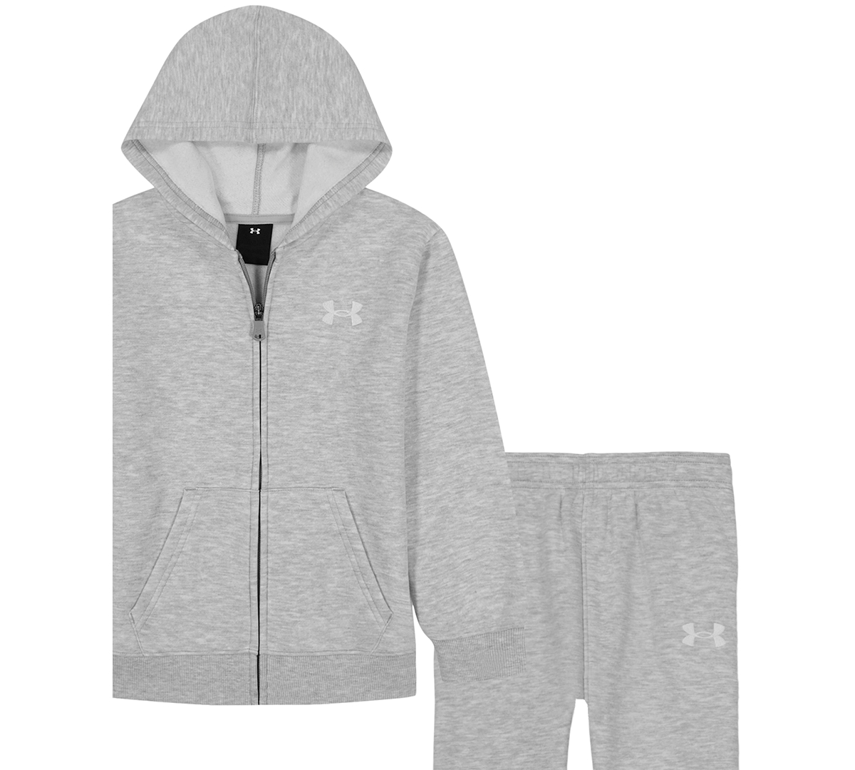 Under Armour Boys 2t-7 2-piece Ua Logo Hoodie And Pants Set In Gray