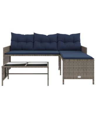 Garden Sofa Gray and Navy Blue