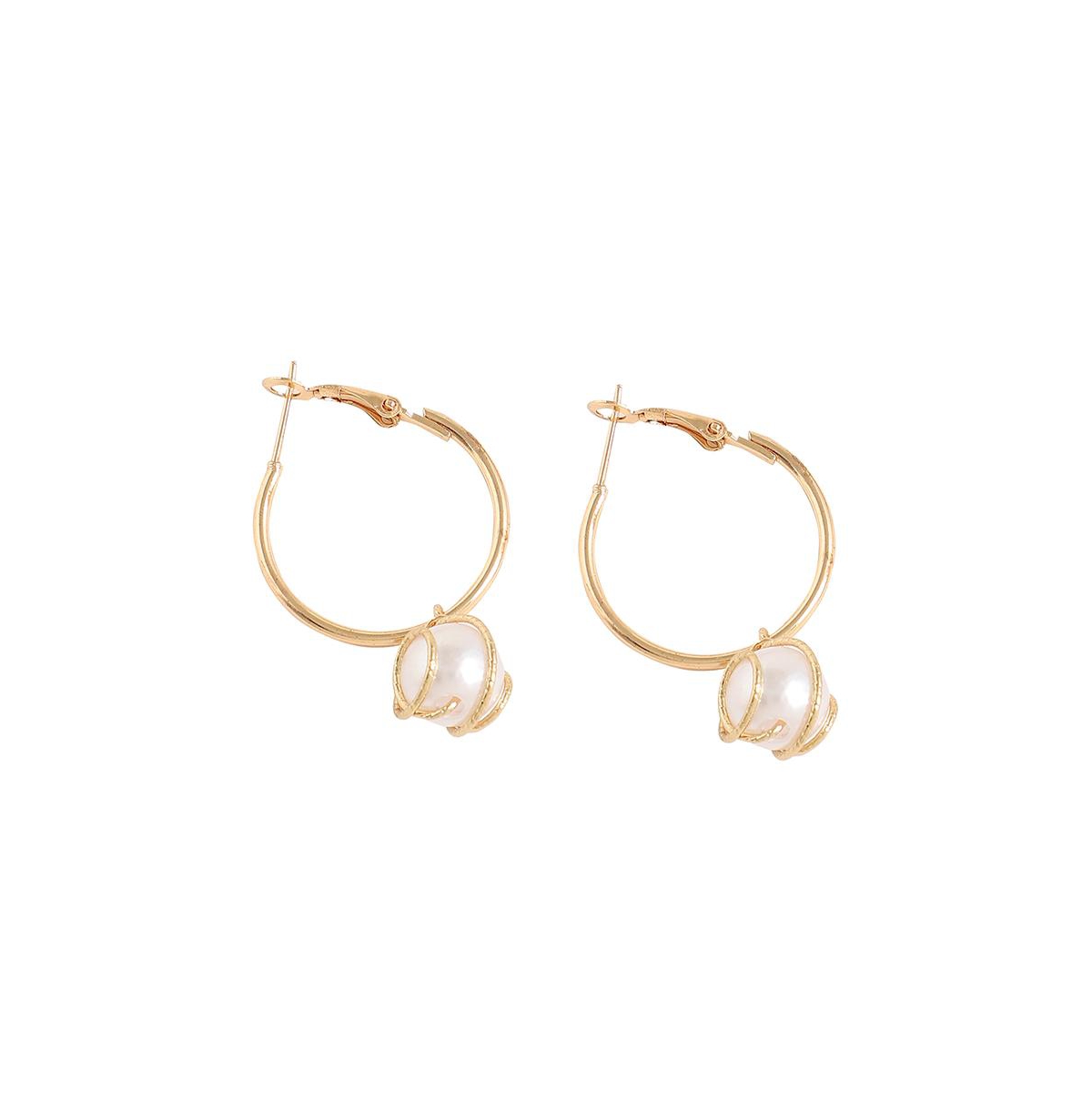 Sohi Snowball Drop Earrings In Gold