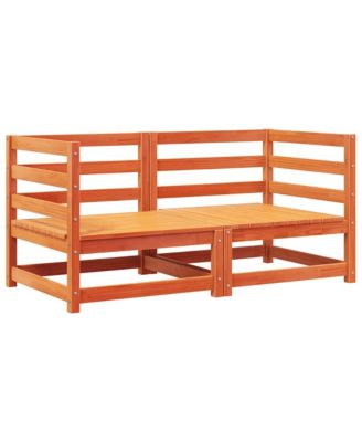 Garden Sofa Wax brown Solid pine wood 27.6 x 27.6 x 26.4 in