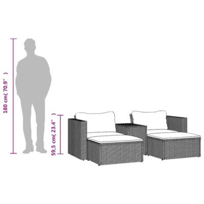 Garden Sofa Set Grey PE Rattan Modular Garden Sofa Set