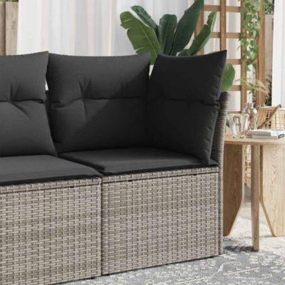 Garden Sofa Grey PE rattan Single Modular Garden Sofa Square