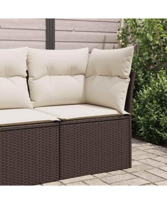 Garden Sofa Brown and Cream White