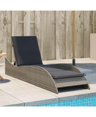 Sun Lounger Grey PE rattan 23.6 x 80.7 x 28.7 in
