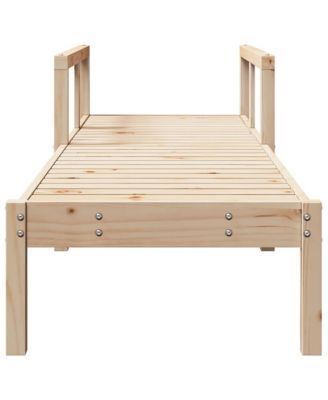 Sun Lounger Natural Pine Solid Pine Wood Standard