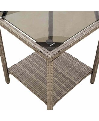 Garden Sofa Grey PE rattan Medium Adjustable Feet
