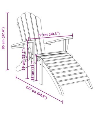 Garden Adirondack Chair With Footrest Teak Solid teak wood Standard
