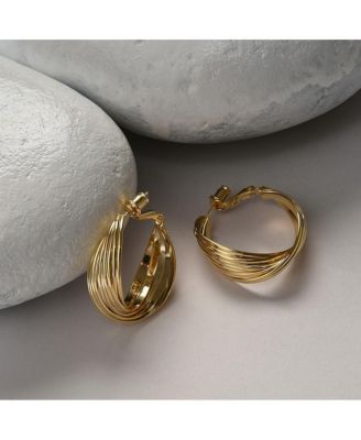 Women's Gold  Twisted Hoop Earrings