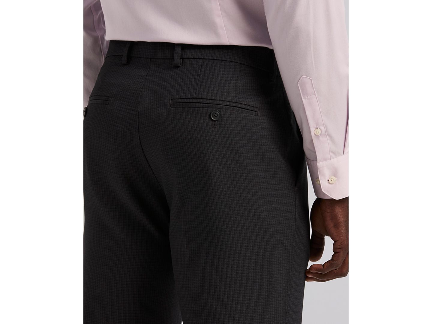 Мужские брюки Perry Ellis Portfolio Modern-Fit Stretch Solid Resolution, цвет: Чёрный клетчатый — фото 3