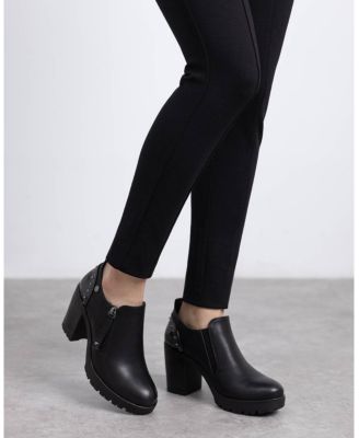 Women's Casual Side Zipper Heeled Moccasins Refresh Collection By XTI