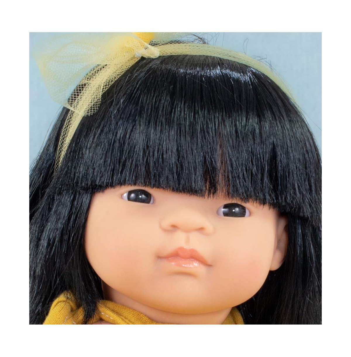 Miniland My Friends and Me Collection Asian Baby Girl Doll with Black Hair