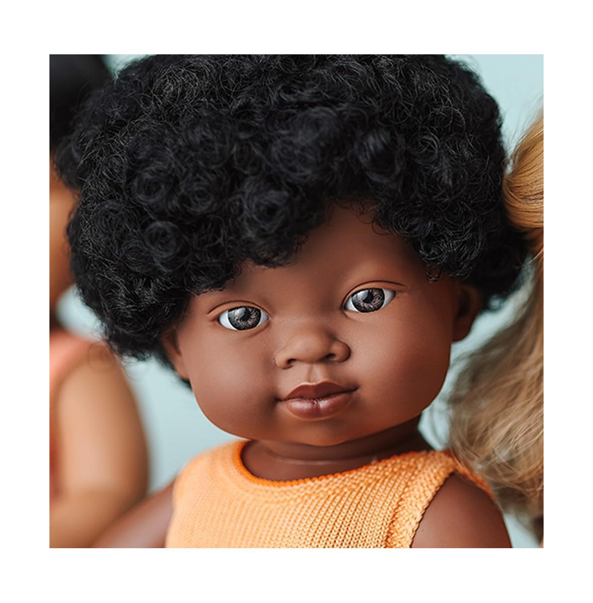 Miniland My Friends and Me Collection African Baby Girl Doll with Black Hair