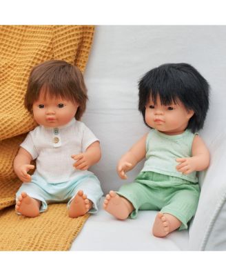 Asian Baby Boy Doll with Black Hair 15" - Anatomically Correct (Made in Spain)