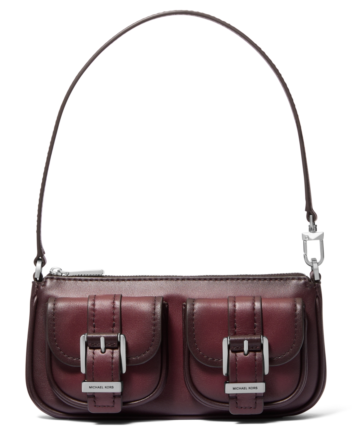 Michael Kors Zoe Small Convertible Pouchette Bag In Burgundy