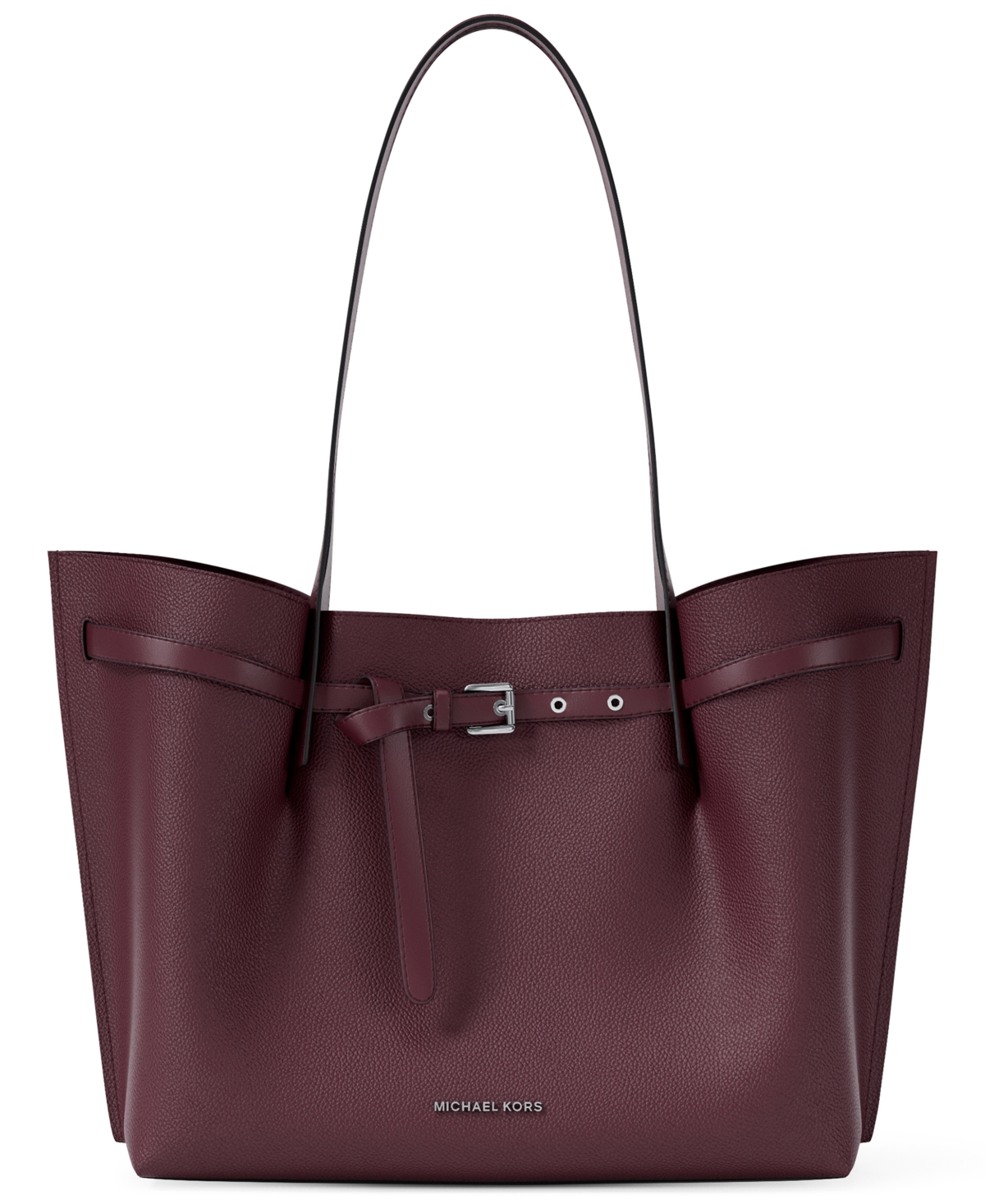 Michael Kors Michael  Emilia Extra Large East West Center Zip Tote Bag In Burgundy