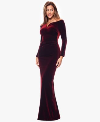 Velvet Off-The-Shoulder Gown, 2P-18