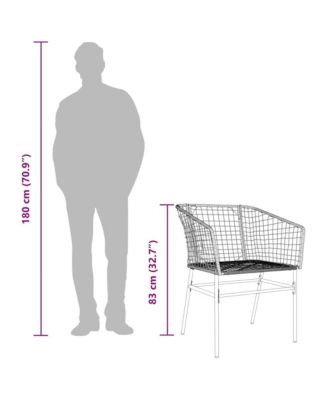 Garden Chair Brown PE rattan, powder-coated steel Standard