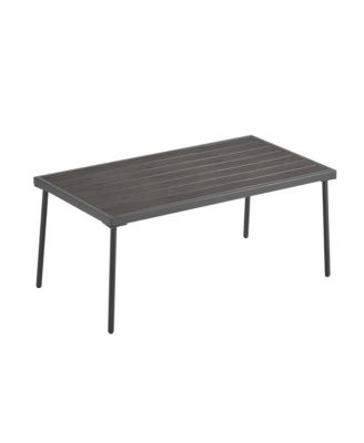 - 4-Piece Metal Modern Outdoor Patio Furniture Set - Grey