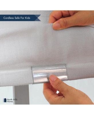 Linen Blend Cordless Roman Blinds, Light Filtering Pull Down Window 42"x64" White